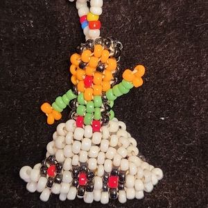 Native American Navajo Beaded Doll Necklace